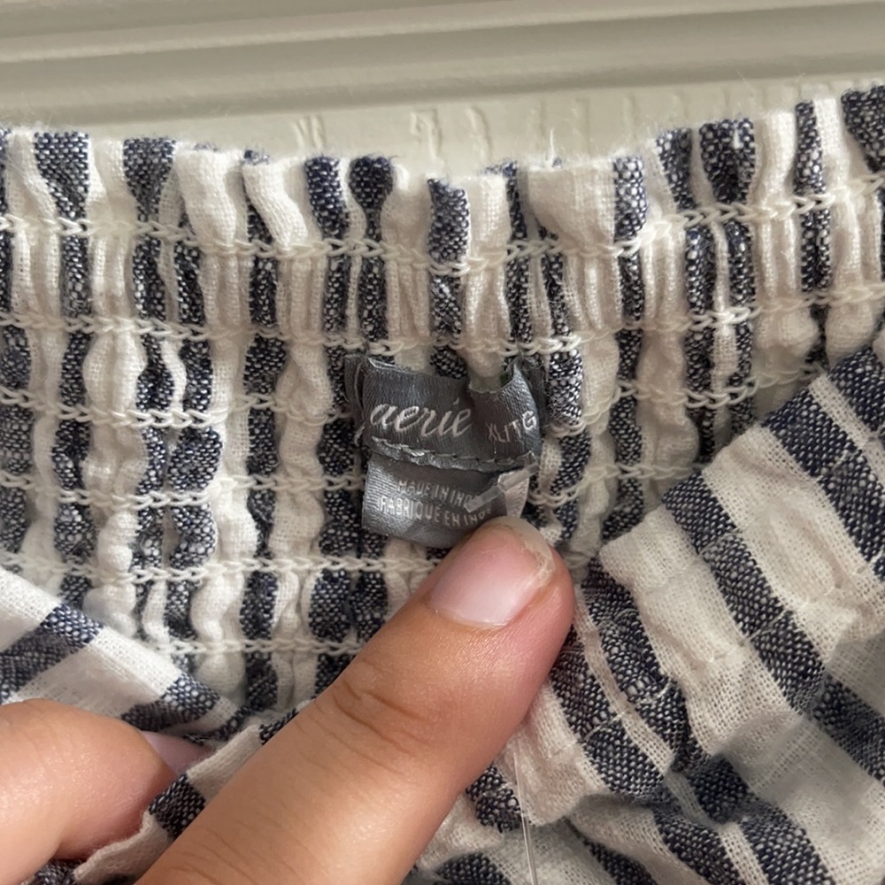 Aerie Black and White Striped Jumpsuit - Picture 3 of 5
